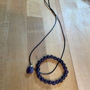 Amethyst necklace and bracelet set